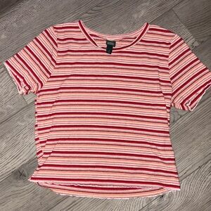 Wild Fable Cropped Red and White Striped Baby Tee